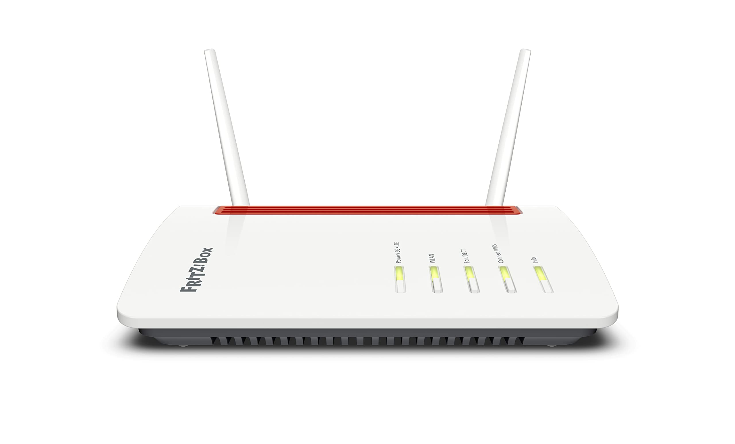 FRITZ!Box 6850 5G (Mobilfunk-Internet bis zu 1.300 MBit/s, WLAN AC+N bis 866 MBit/s (5 GHz) & 400 MBit/s (2,4 GHz), 4 x Gigabit-LAN, DECT-Basis, USB 3.0, geeignet für Deutschland)