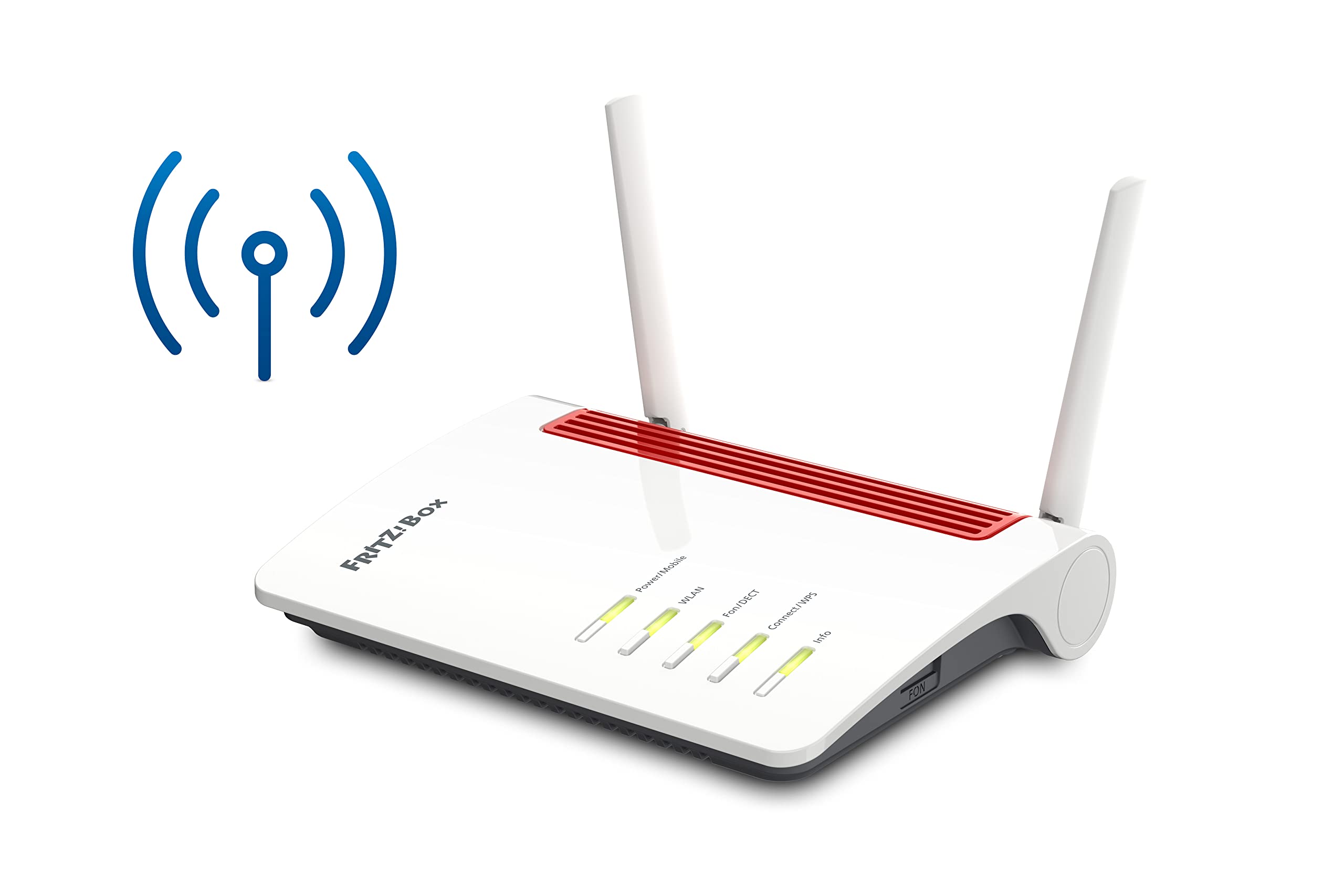 FRITZ!Box 6850 (LTE-Modem, bis zu 150 MBit/s, WLAN AC+N bis 866 MBit/s (5 GHz) und 400 MBit/s (2, 4 GHz), 4 x Gigabit-LAN, 1x USB 3.0)
