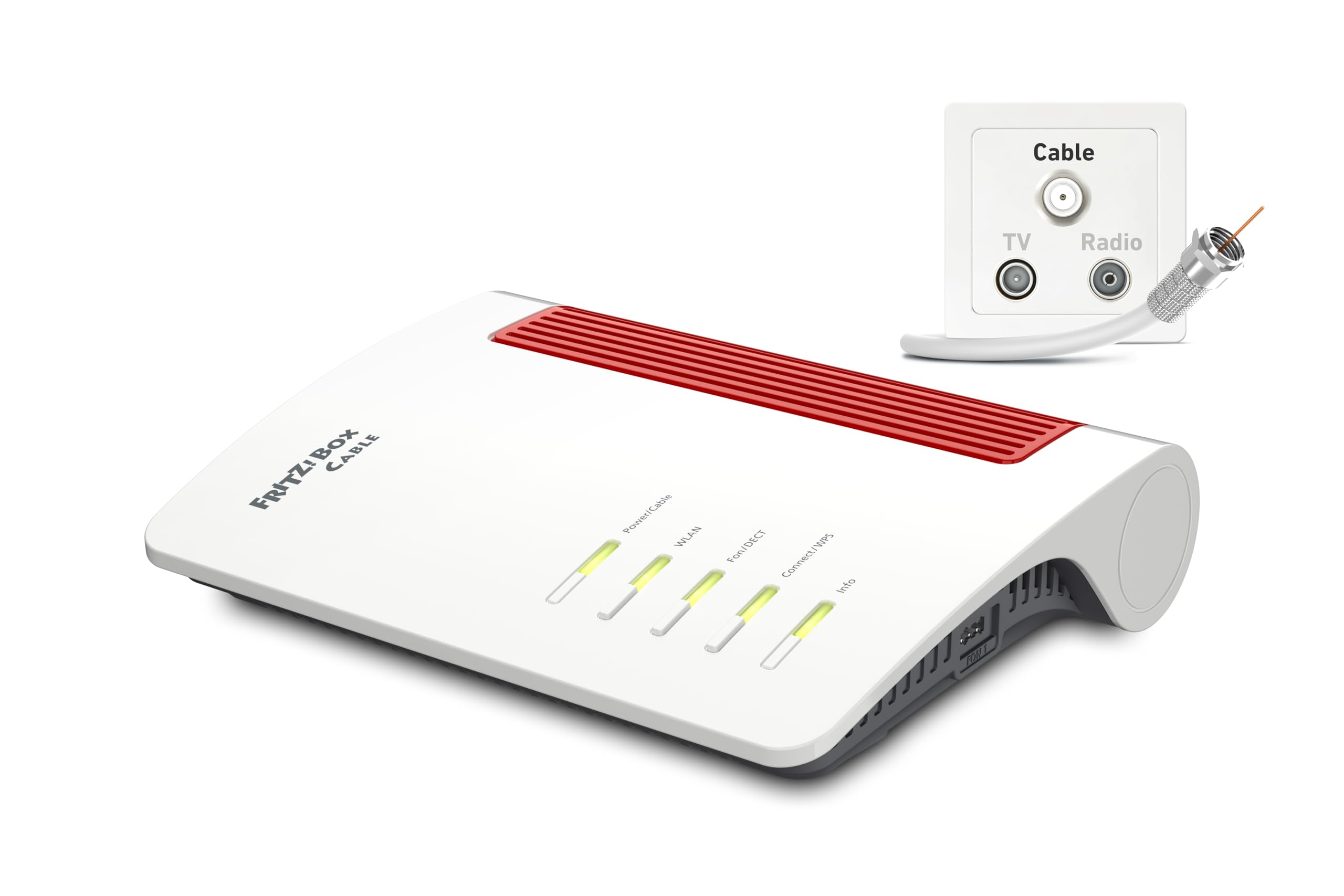 FRITZ!Box 6670 Cable | Router für einen Kabelanschluss (DOCSIS-3.1-Kabelmodem, 2x2 Wi-Fi 7 mit 2.880 MBit/s (5 GHz) und 688 MBit/s (2,4 GHz), Zigbee Integration 1 x 2,5 Gigabit-LAN-Port)